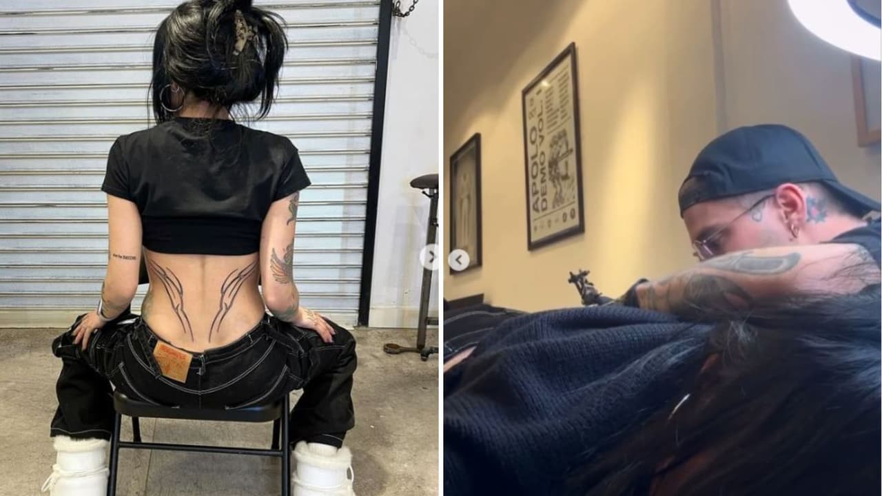 Cazzu presume nuevo tatuaje.