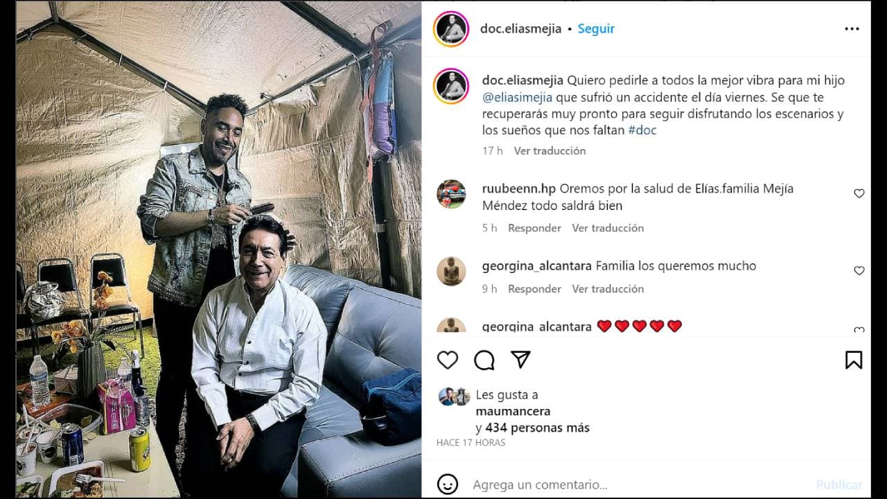 Elías Mejía de Los Ángeles Azules pide buena vibra para su hijo