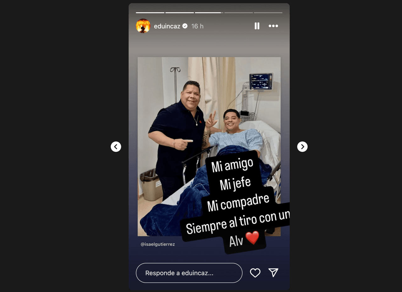Eduin Caz es hospitalizado y así lucía antes de su cirugía