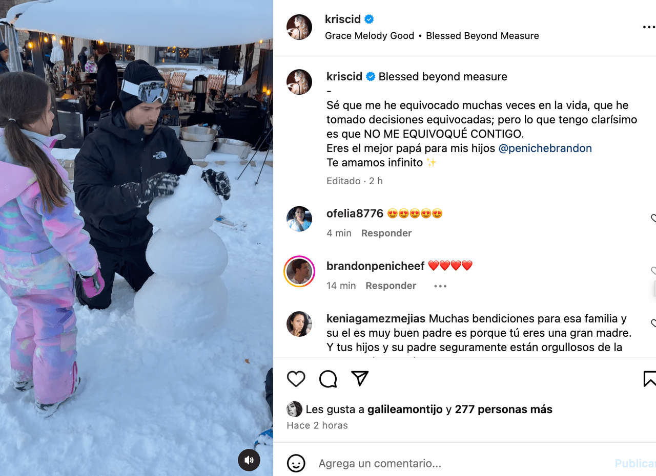 Kristan Cid, esposa de Brandon Peniche, dedica conmovedor mensaje al galán de telenovelas