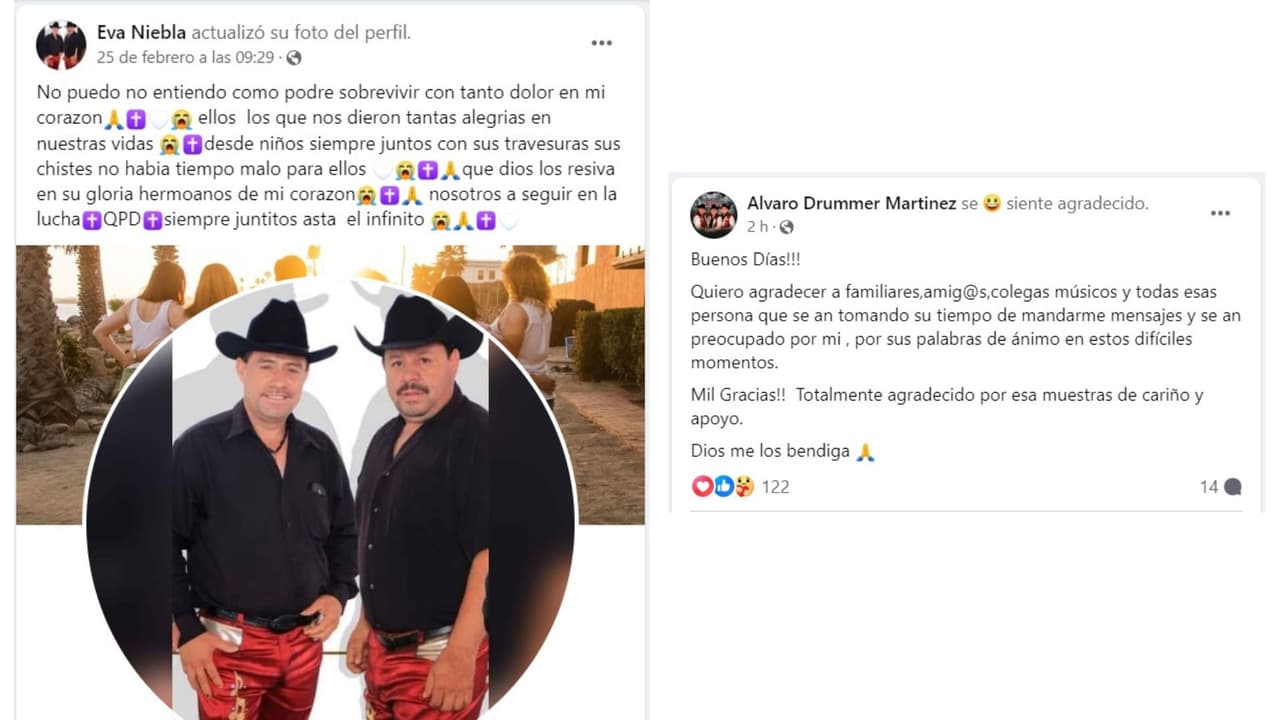 Compañeros y familiares lamentan los sucedido a integrantes de Los Rivales del Norte.