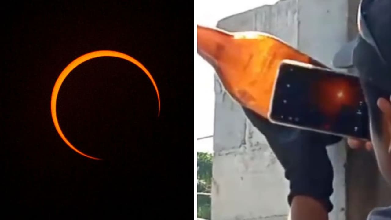 Los momentos más bizarros que nos dejó el eclipse solar en TikTok: usaron caguamas para verlo