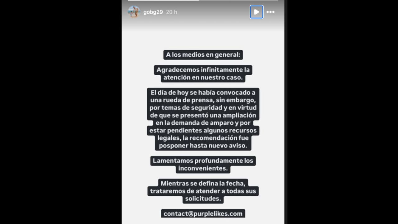 Esposo de YosStop pospone conferencia de prensa