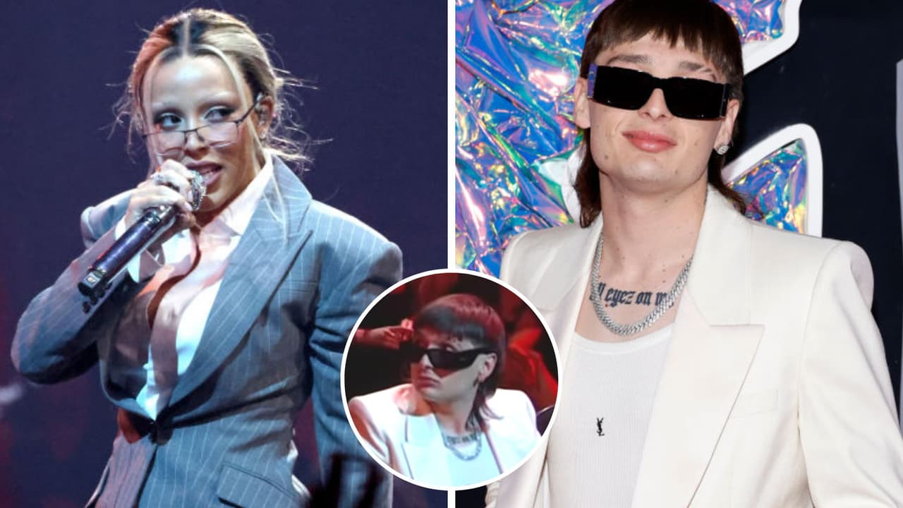 Peso Pluma reacciona confundido a presentación de Doja Cat en los VMAs: lo volvieron meme