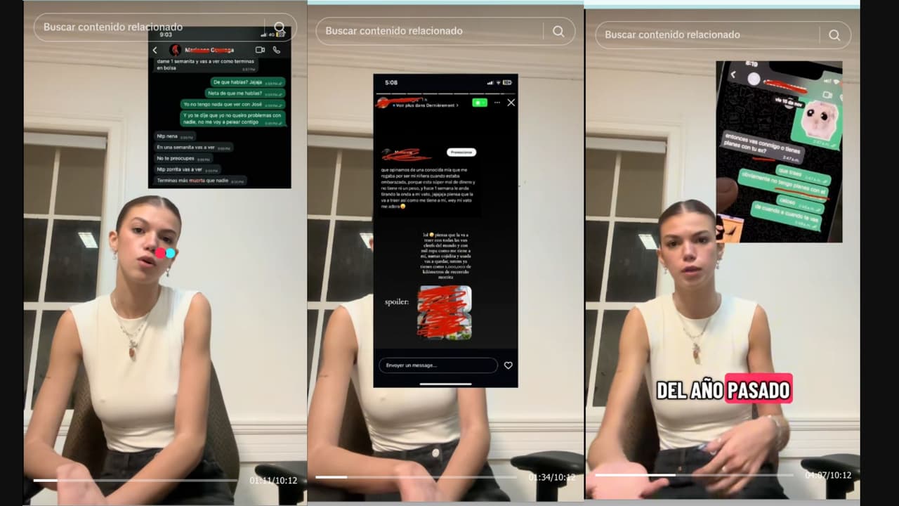 Valentina Gilabert muestra pruebas de las amenazas que ha recibido por parte de Marianne Gonzaga