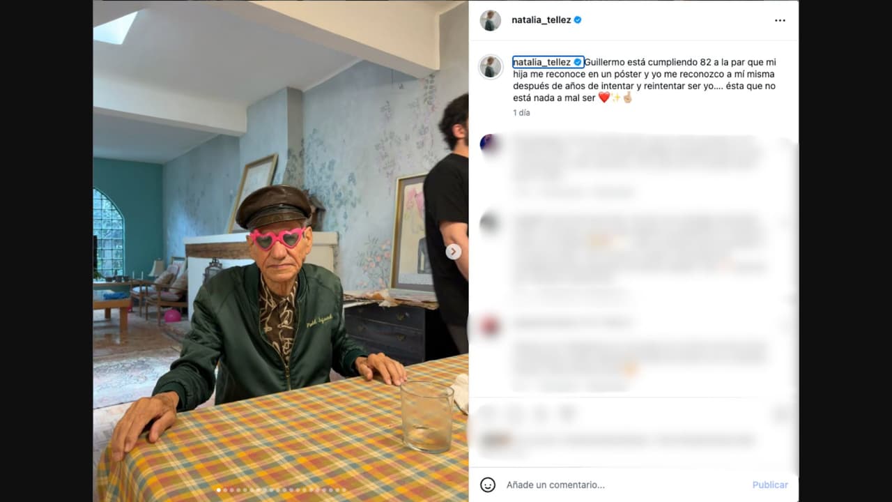 Natalia Téllez comparte que su padre cumplió 82 años
