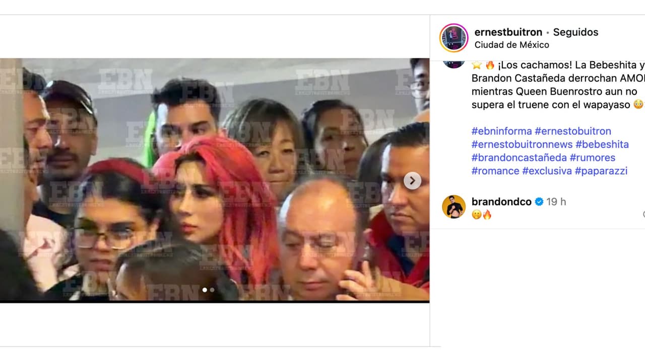 Revelan imágenes de La Bebeshita y Brandon en supuesto romance.