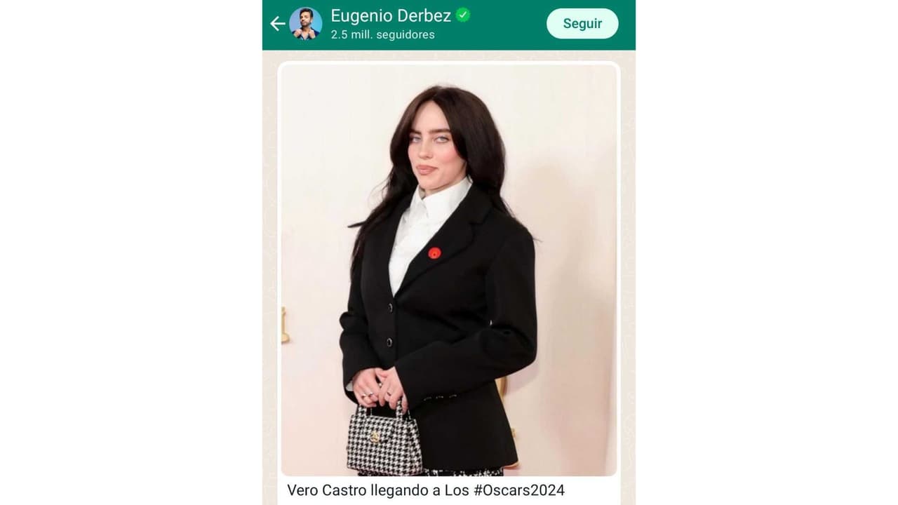 Eugenio Derbez publicó esta fotografía de Billie Eilish.