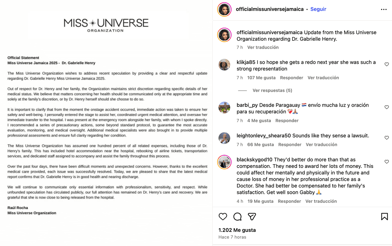 Miss Universo comunicado.