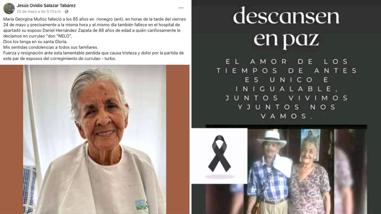 El periodista Jesús Ovidio Salazar informó la muerte de esta pareja colombiana en Instagram