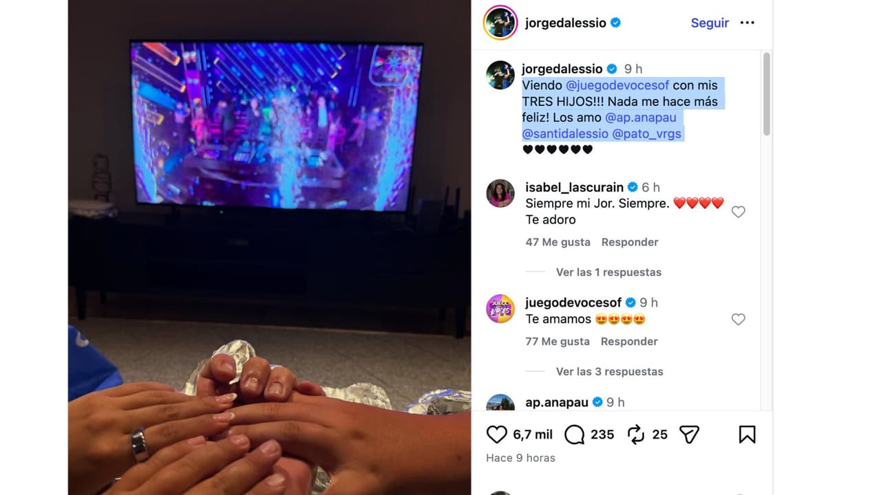 Jorge D'Alessio presume foto con sus hijos.
