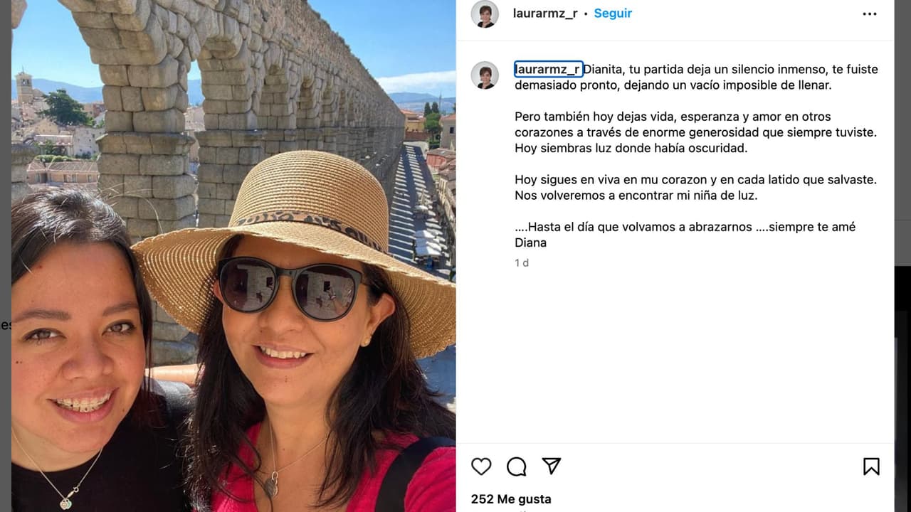 La periodista Laura Ramírez despide a su hija Diana.