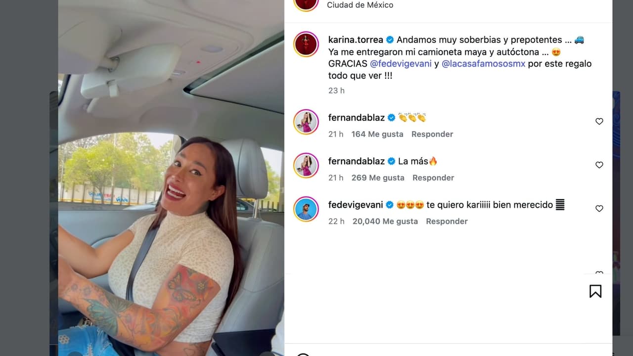 Karina ya recibió la camioneta que le regaló Fede.