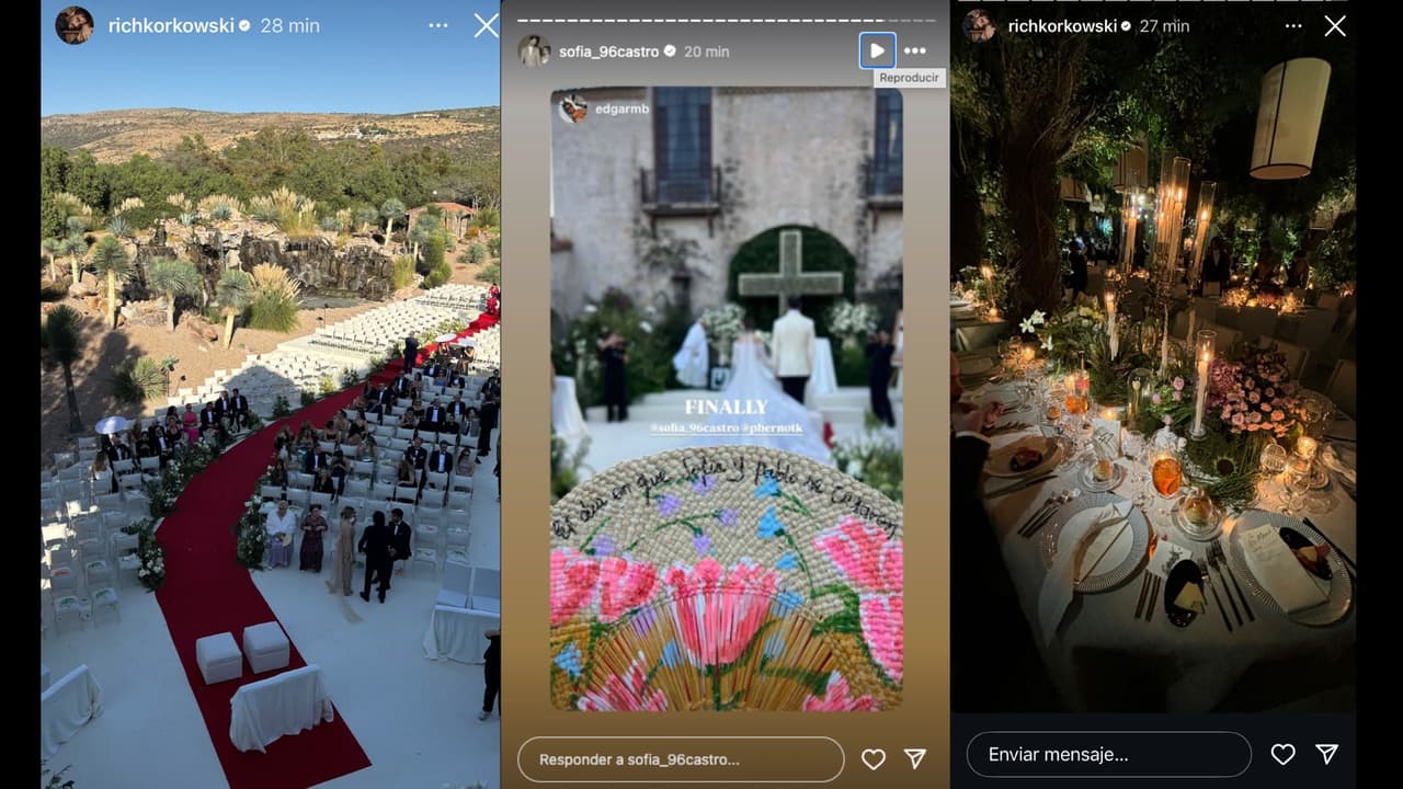 Invitados comparten parte de la decoración de la boda religiosa de Sofía Castro y Pablo Bernot