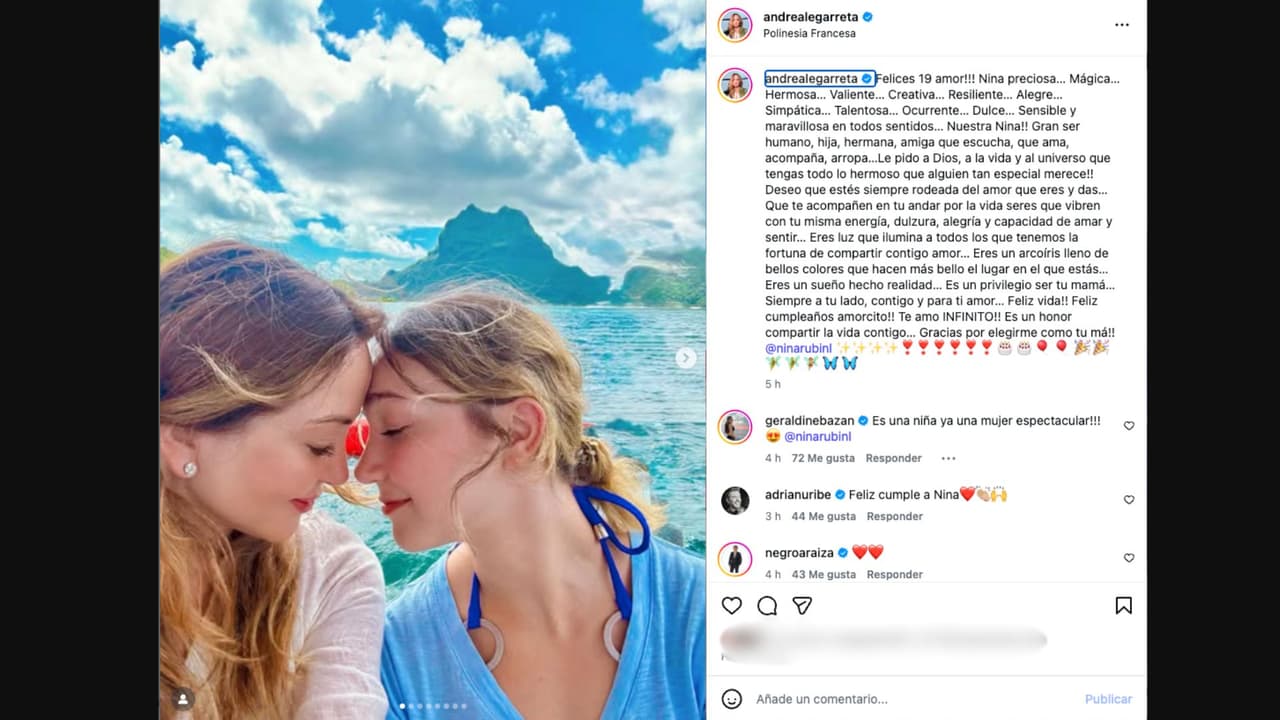 Andrea Legarreta dedica emotivo mensaje a su hija Nina por su cumpleaños