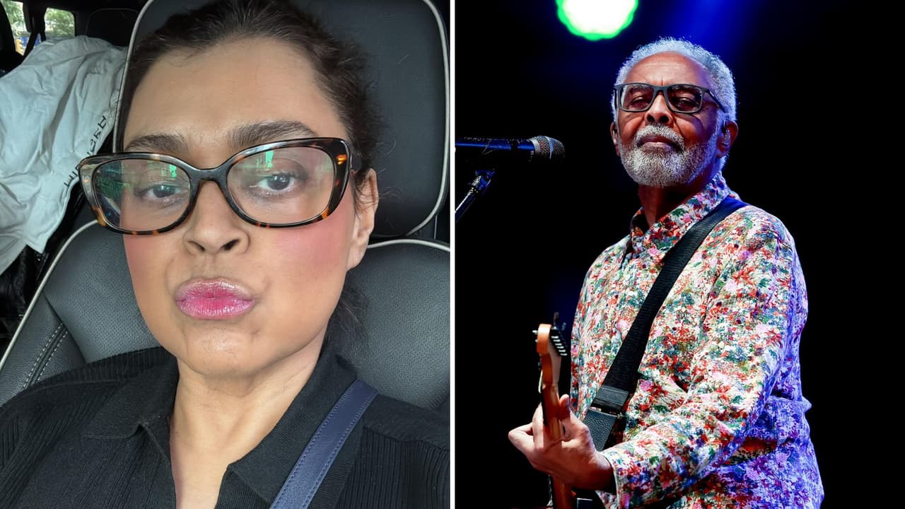 Preta Gil y su papá Gilberto Gil.