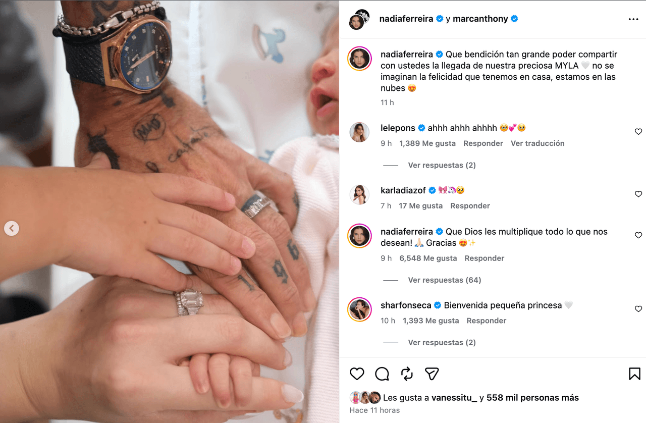 Marc Anthony y Nadia Ferreira.