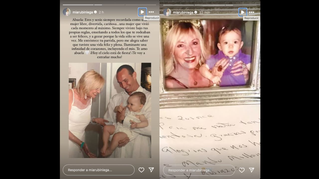 Mía Rubín se despide de su abuela con emotivo mensaje