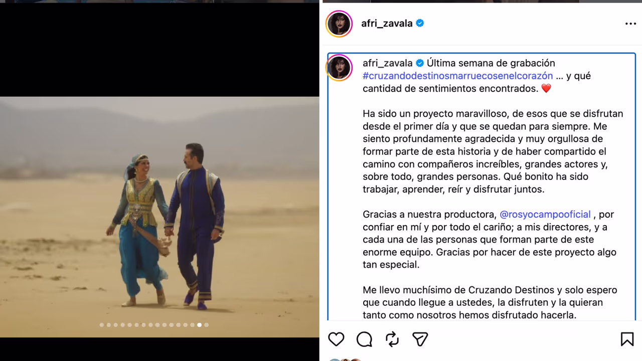 África Zavala se mostró nostálgica a pocos días de que den por concluidas las grabaciones de Cruzando Destinos: Marruecos en el Corazón.