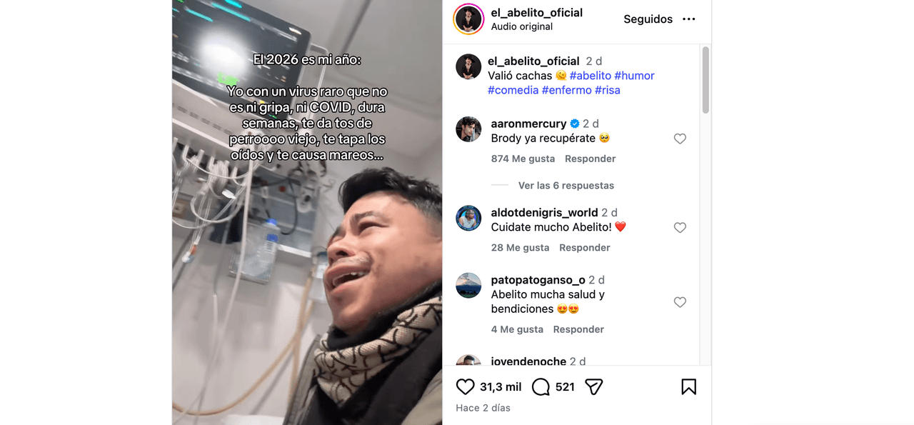 Abelito publica video desde el hospital; devastado, revela su fuerte diagnóstico y los síntomas que sufre