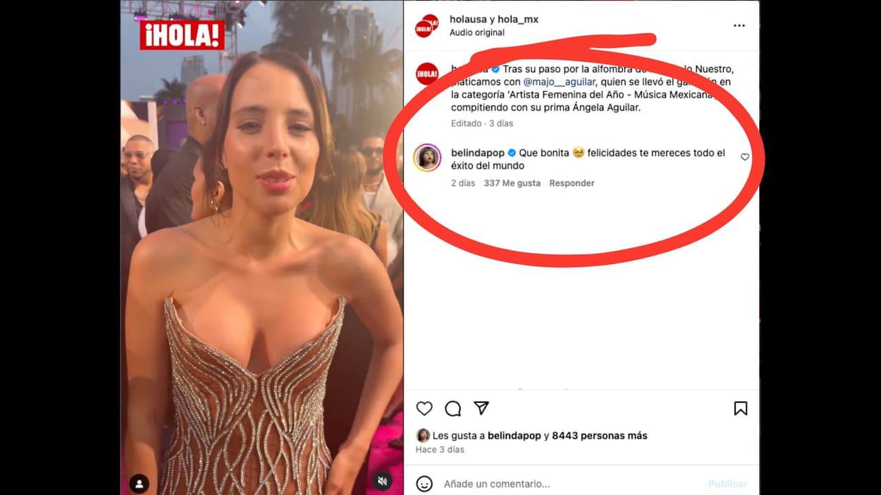 Belinda felicita así a Majo Aguilar tras ganar su primer premio