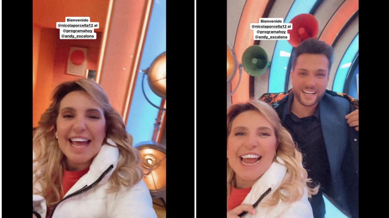 La productora Andrea Rodríguez le dio la bienvenida a Nicola Porcella al programa 'Hoy'