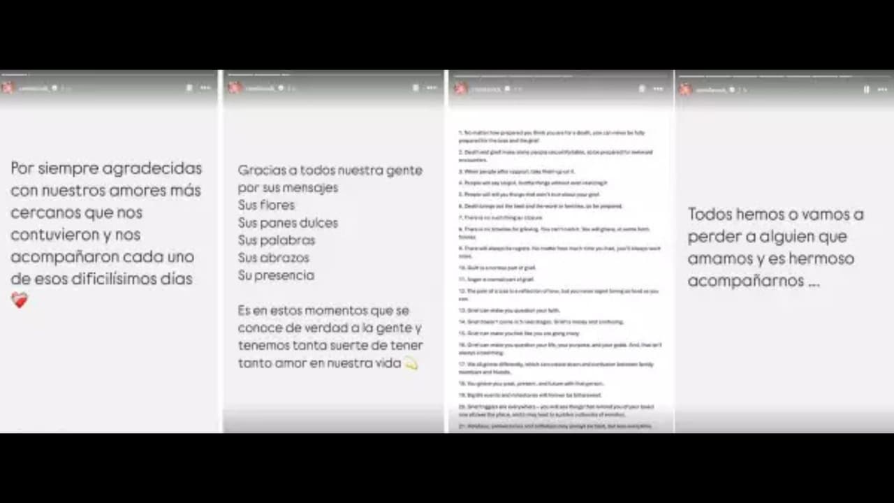 Camila Sodi regresa a Instagram para agradecer a todas aquellas personas que le mostraron su apoyo tras la muerte de su madre Ernestina Sodi