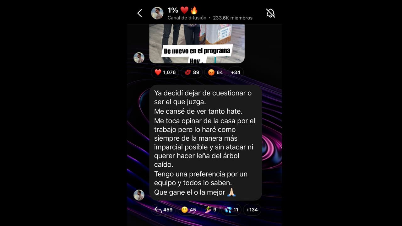 Nicola responde a la polémica a través de su canal de Instagram