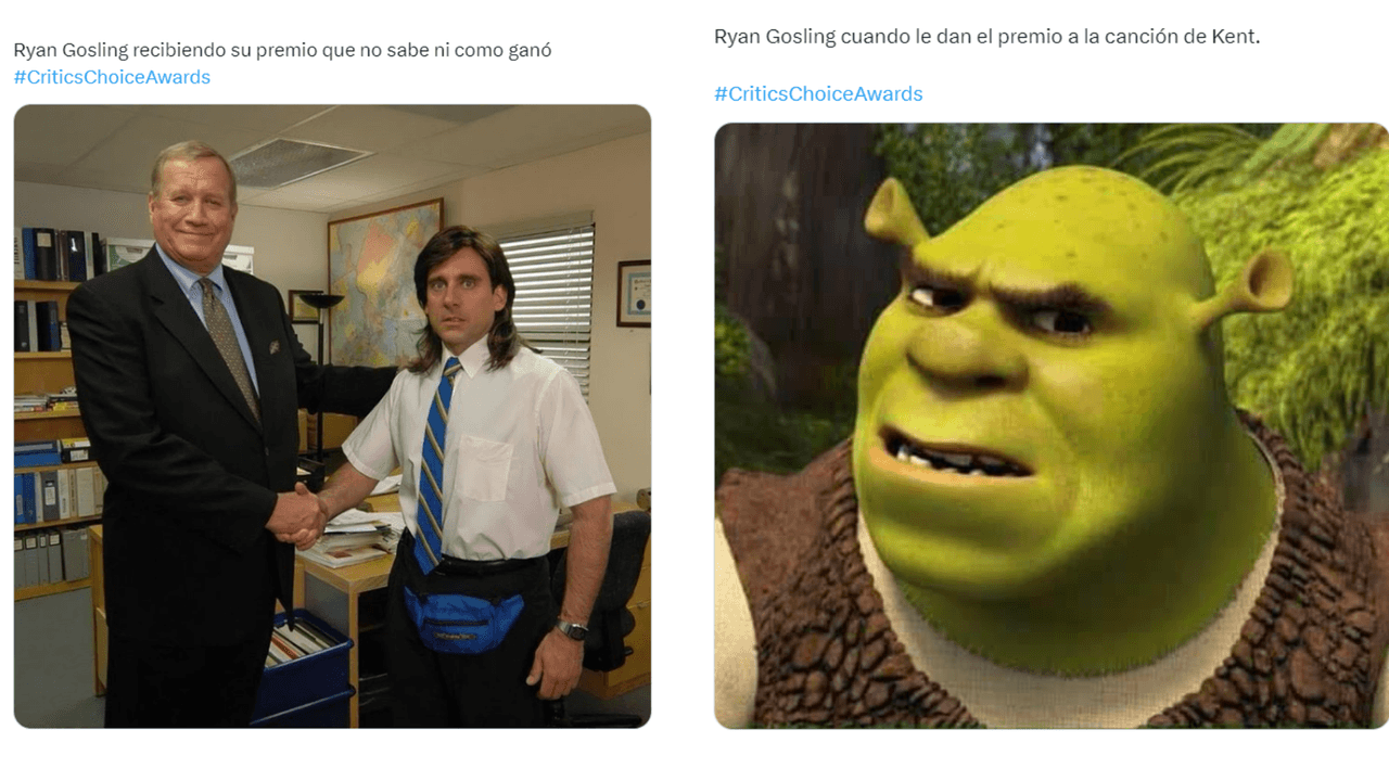 La reacción de Ryan Gosling al ganar en los Critics Choice Awards 2024 generó memes.