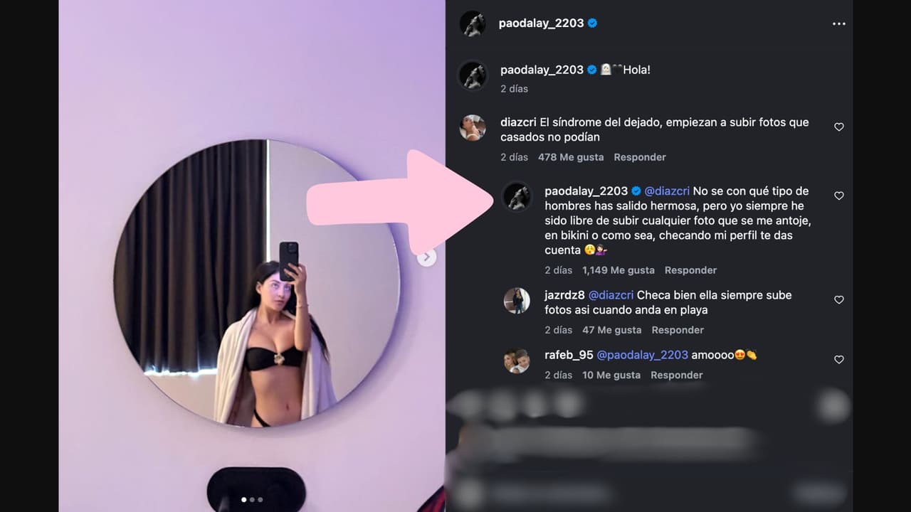 Paola Dalay responde a críticas en redes y rechaza comentarios sobre una supuesta separación con José Eduardo Derbez
