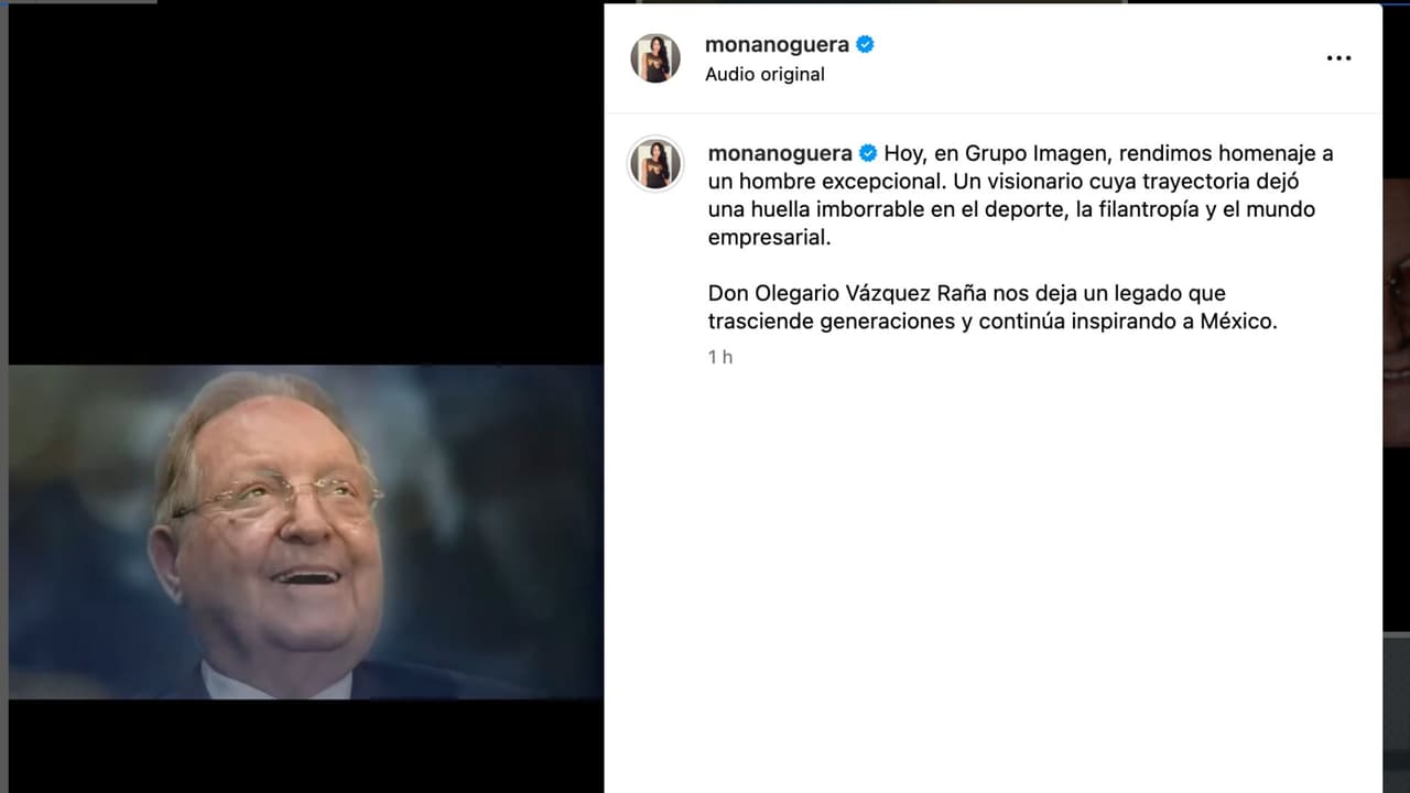 Mónica Noguera está de luto: anuncia la muerte de Olegario Vázquez Raña.