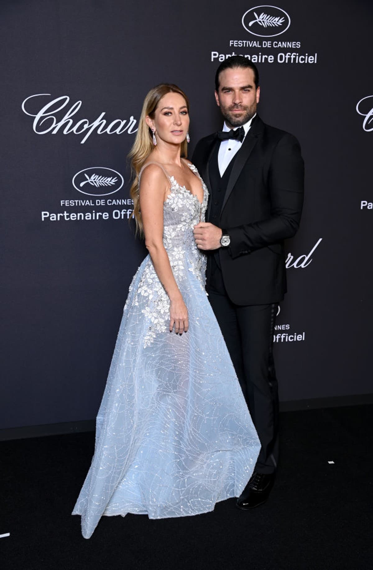 Geraldine Bazán y Alejandro Nones juntos por primera vez en Cannes.