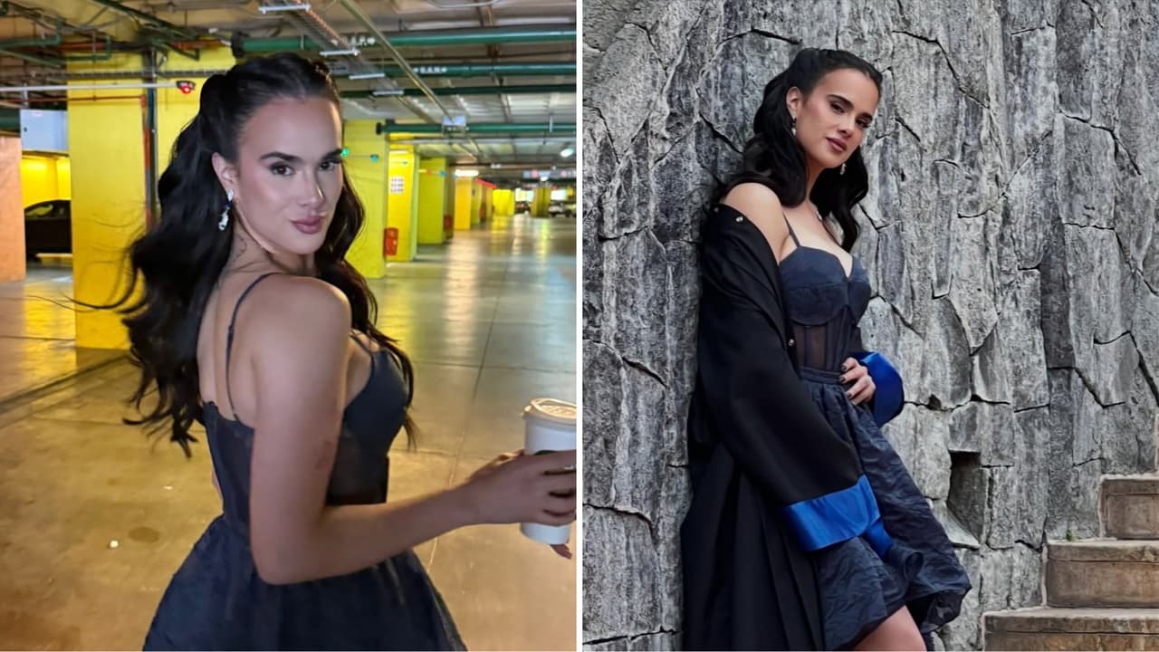 Gala Montes en las grabaciones de la telenovela 'Corazón de oro'