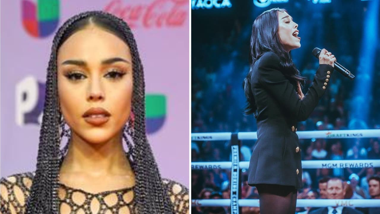 Danna Paola interpretó el Himno Nacional Mexicano previo a una pelea de 'Canelo' Álvarez.