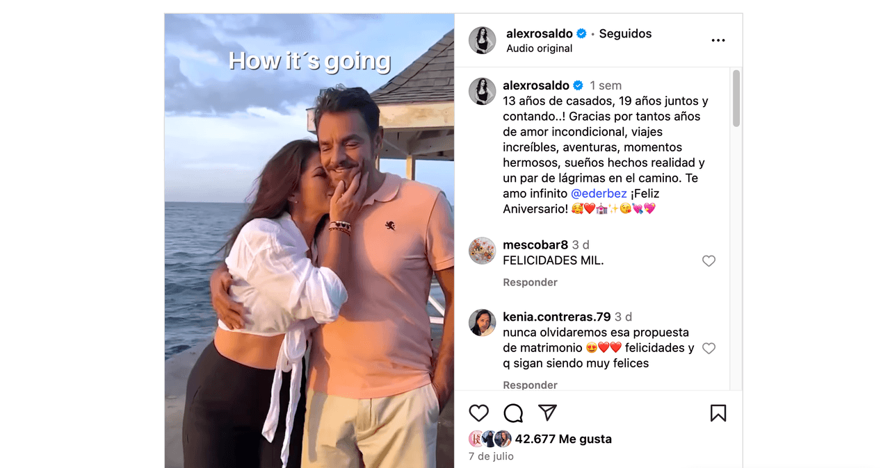 Eugenio Derbez y Alessandra Rosaldo publican sus últimas fotos juntos tras confirmar que están ‘oficialmente separados’