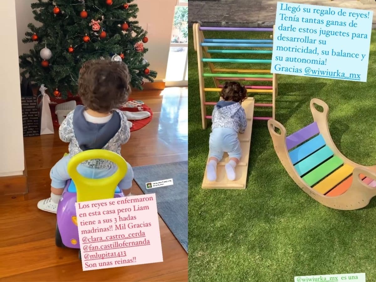 Fernanda Castillo presume los regalos de Día de Reyes de su hijo Liam.