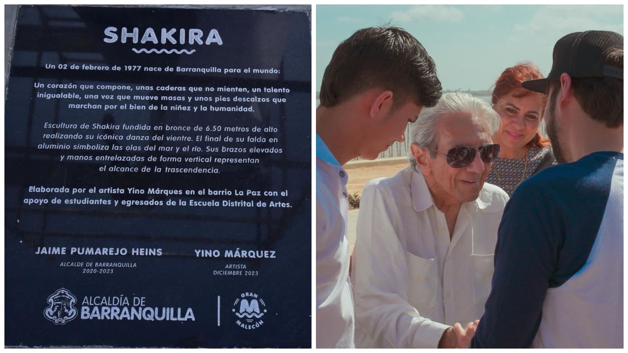 La dedicatoria a la estatua de Shakira en Barranquilla