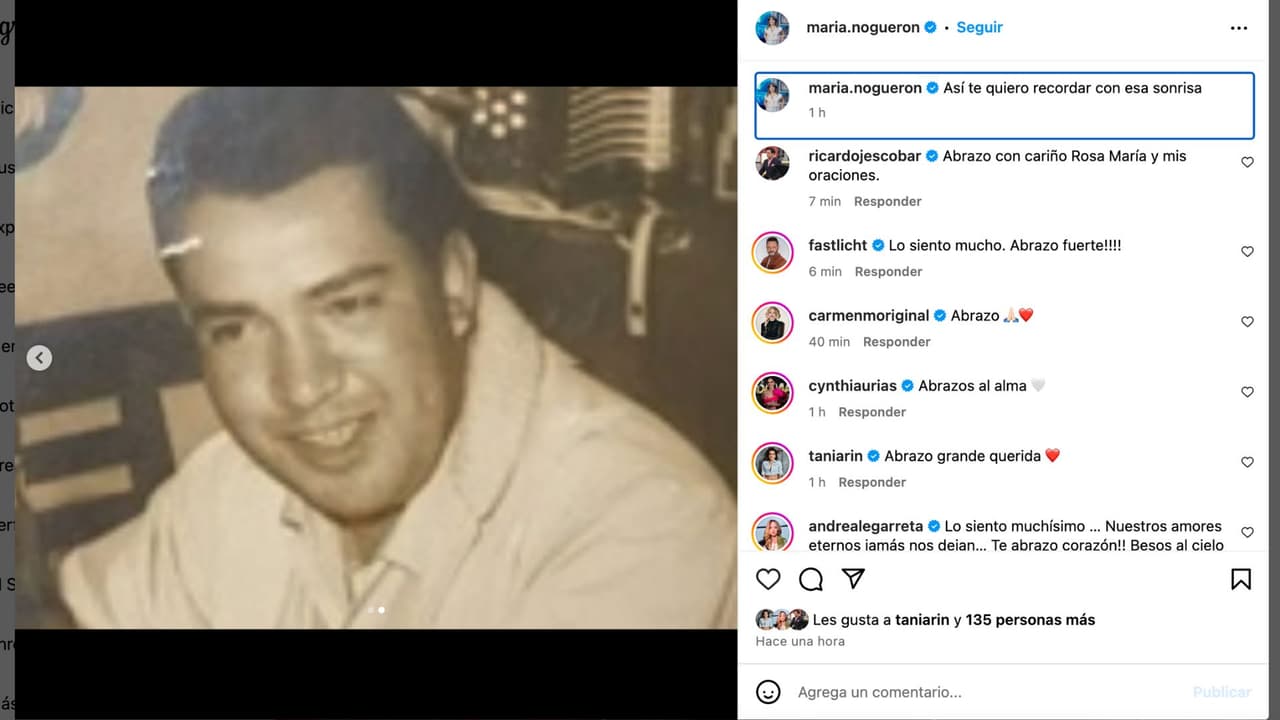 Rosa María Noguerón le da el último adiós a su padre.