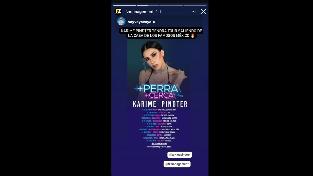 Karime realizará una gira por varios centros nocturnos tras finalizar su participación en 'La Casa de los Famosos México'