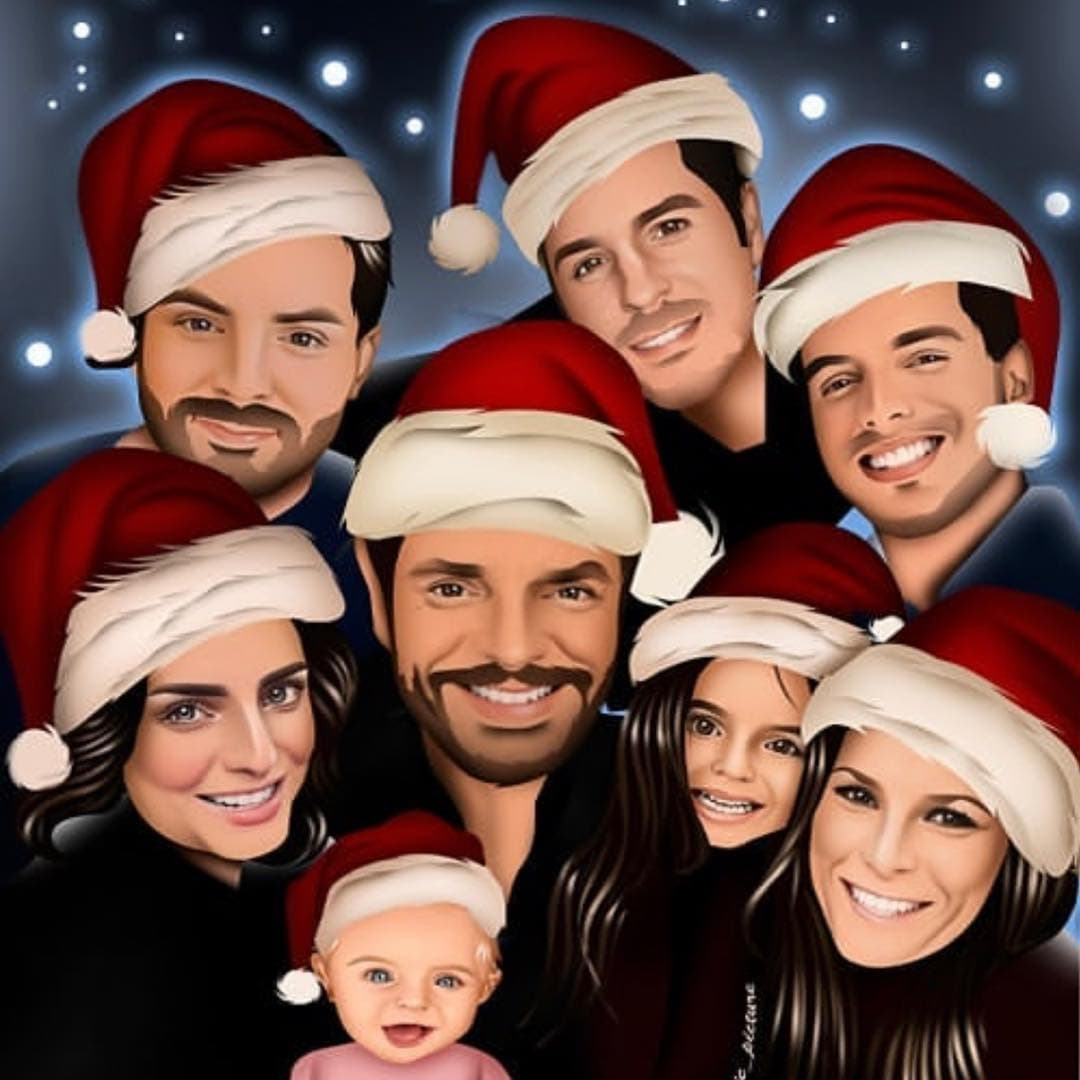 Esta es una caricatura de toda la familia que compartió Alessandra.