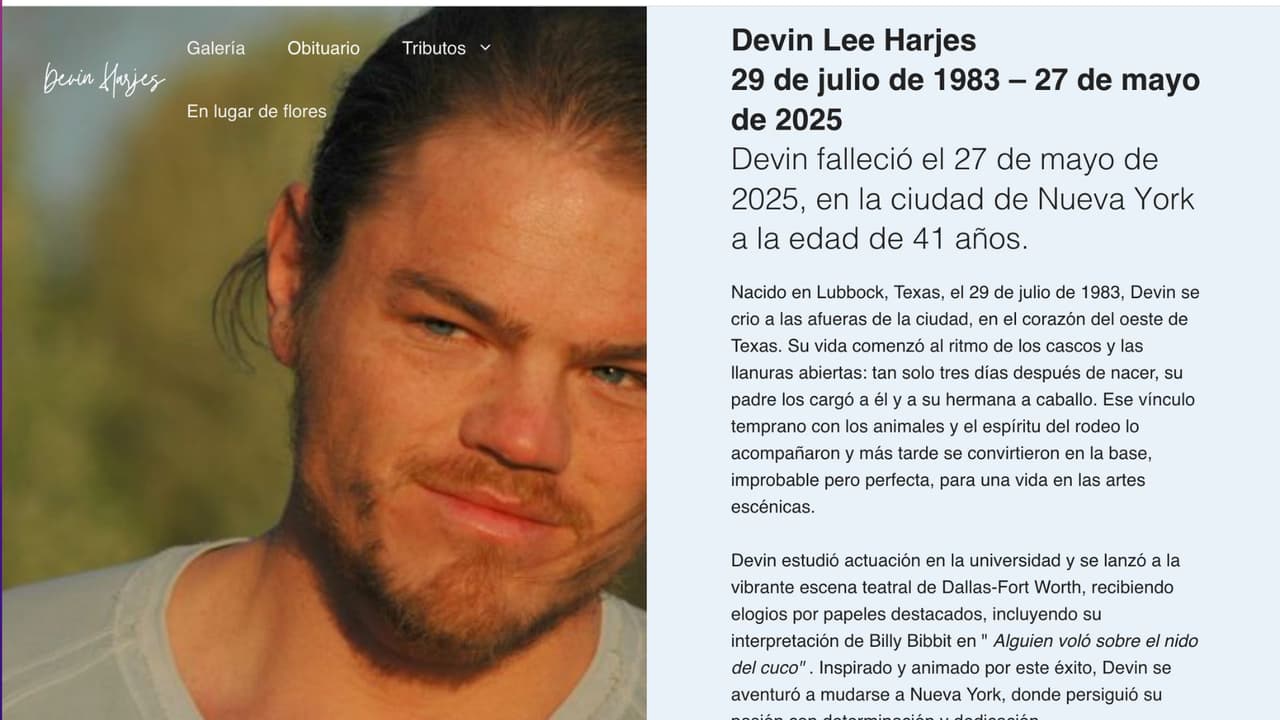 Muere el actor Devin Lee Harjes.