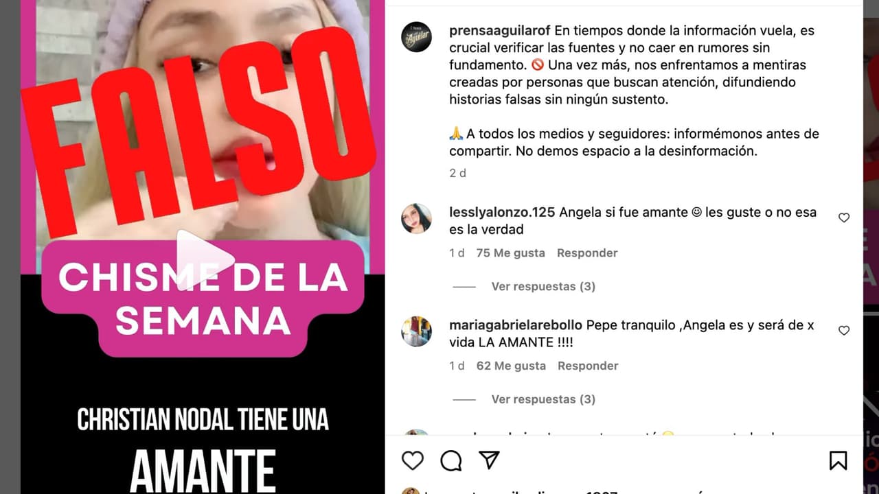 Familia Aguilar desmiente que Nodal tenga una amante.