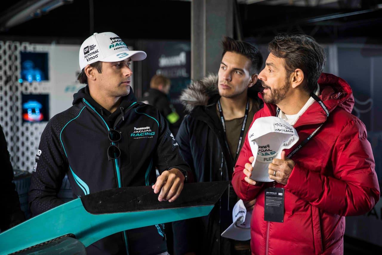 Eugenio y Vadhir Derbez con Nelson Piquet Jr.