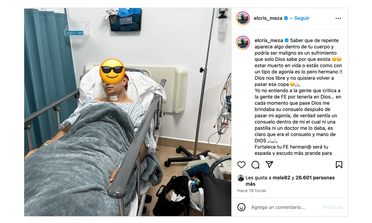 Esta fue la foto que publicó famoso comediante ante su hospitalización de emergencia