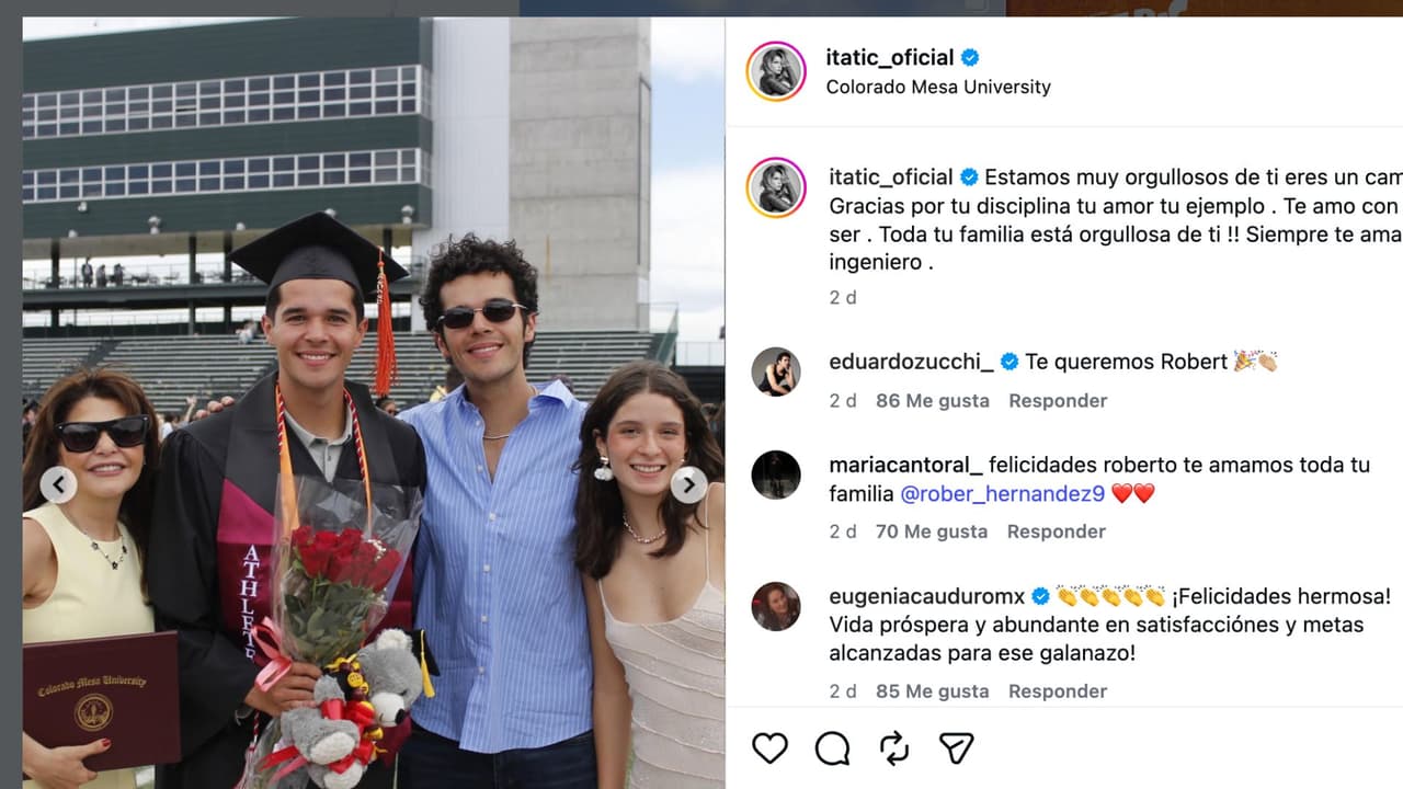 Hijo de Eduardo Santamarina e Itatí Cantoral se gradúa.