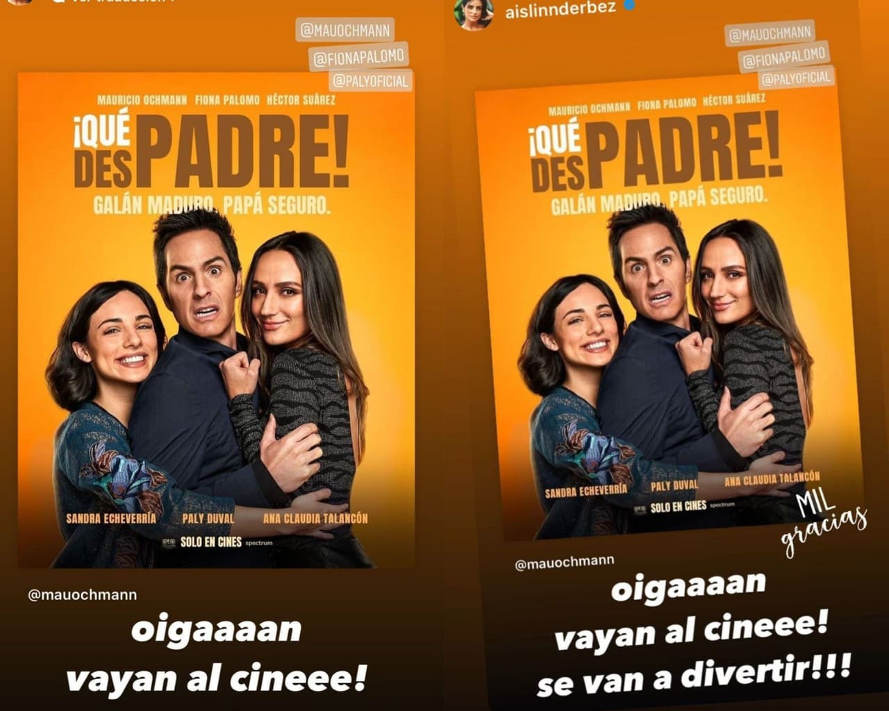 La actriz invitó a sus seguidores a ver la nueva pelícuala de su ex.