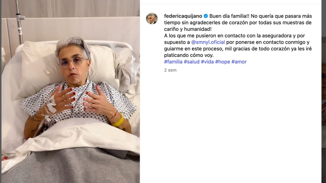 Federica Quijano hospitalizada.