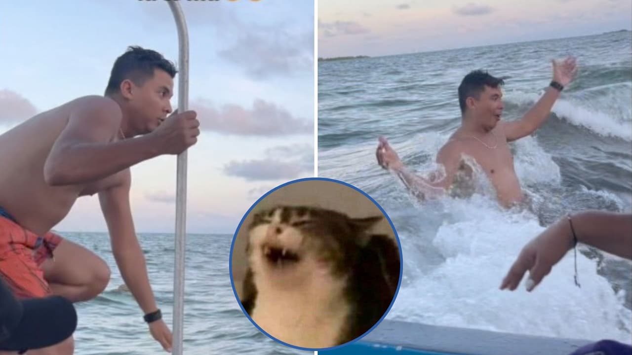 Se echa un clavado sin ver que había marea baja y el momento divierte a TikTok: "Tremendo golpe"