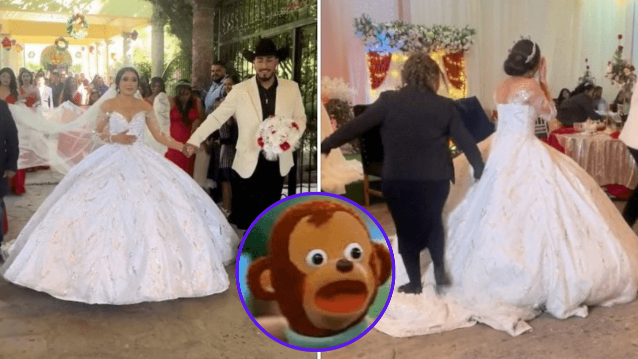 ¿Envidia, celos o una broma? Tía pisotea en varias ocasiones el vestido de la novia y causa revuelo