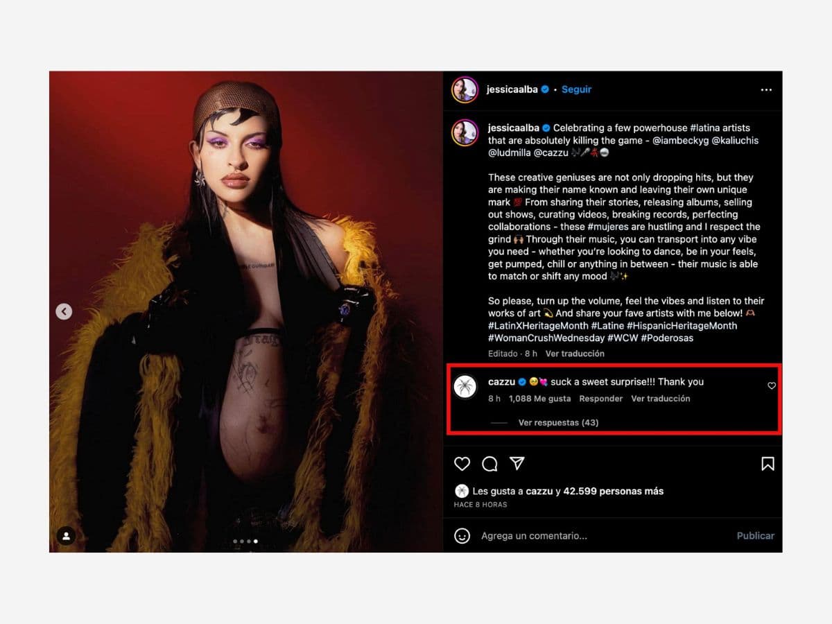 El homenaje de Jessica Alba a Cazzu